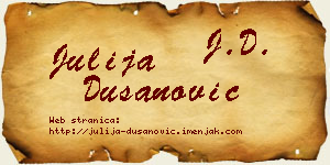 Julija Dušanović vizit kartica